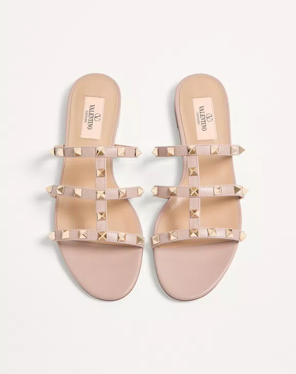 Valentino Rockstud Flat Slide Sandal - Image 5